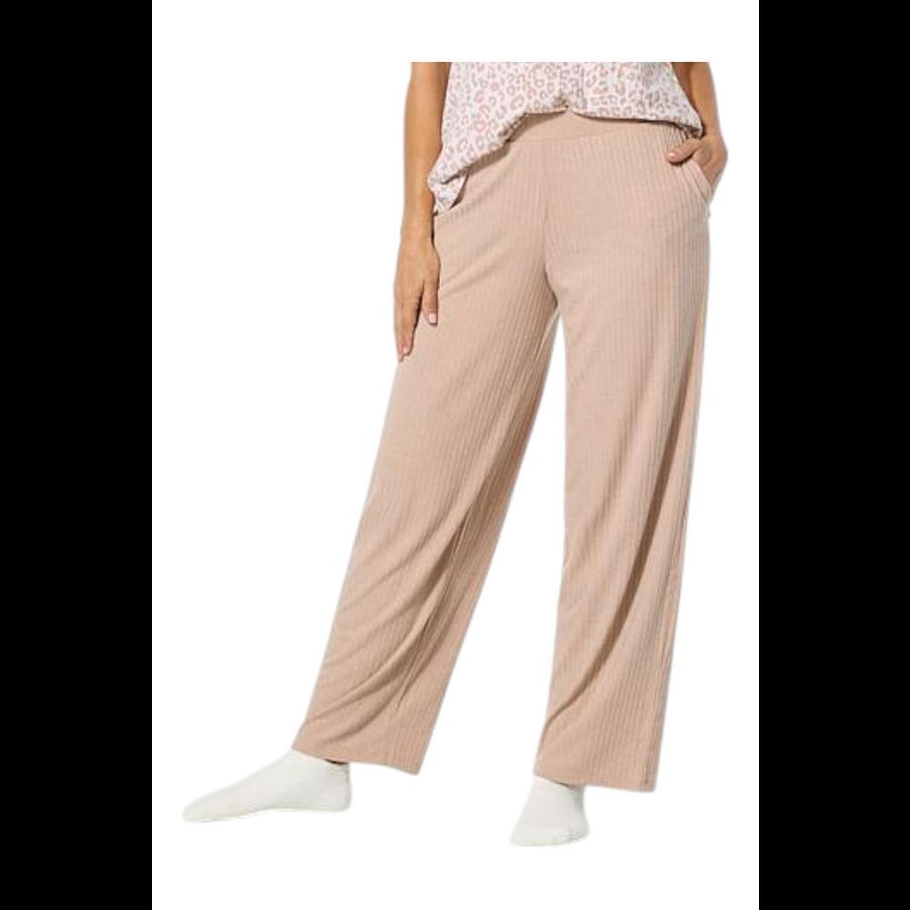 Comfort Code Women's Ribbed Knit Pull-On Lounge Pant Taupe - Regular